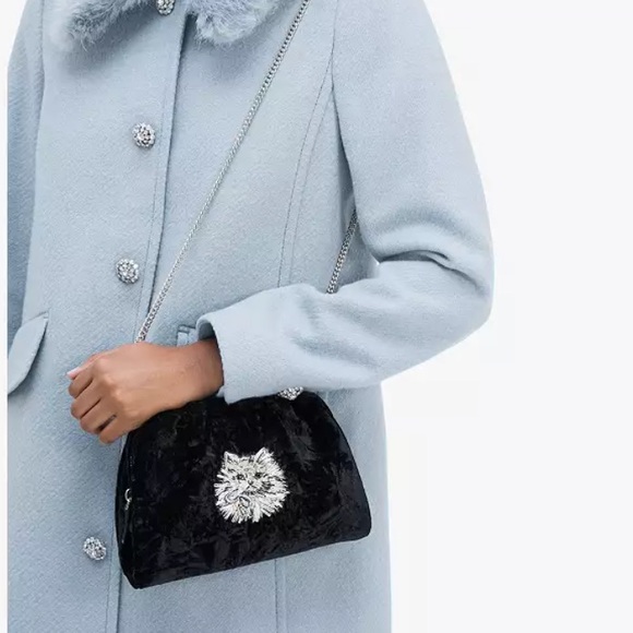 Kate Spade NWT Party Velvet Cat Clutch - Picture 14 of 14